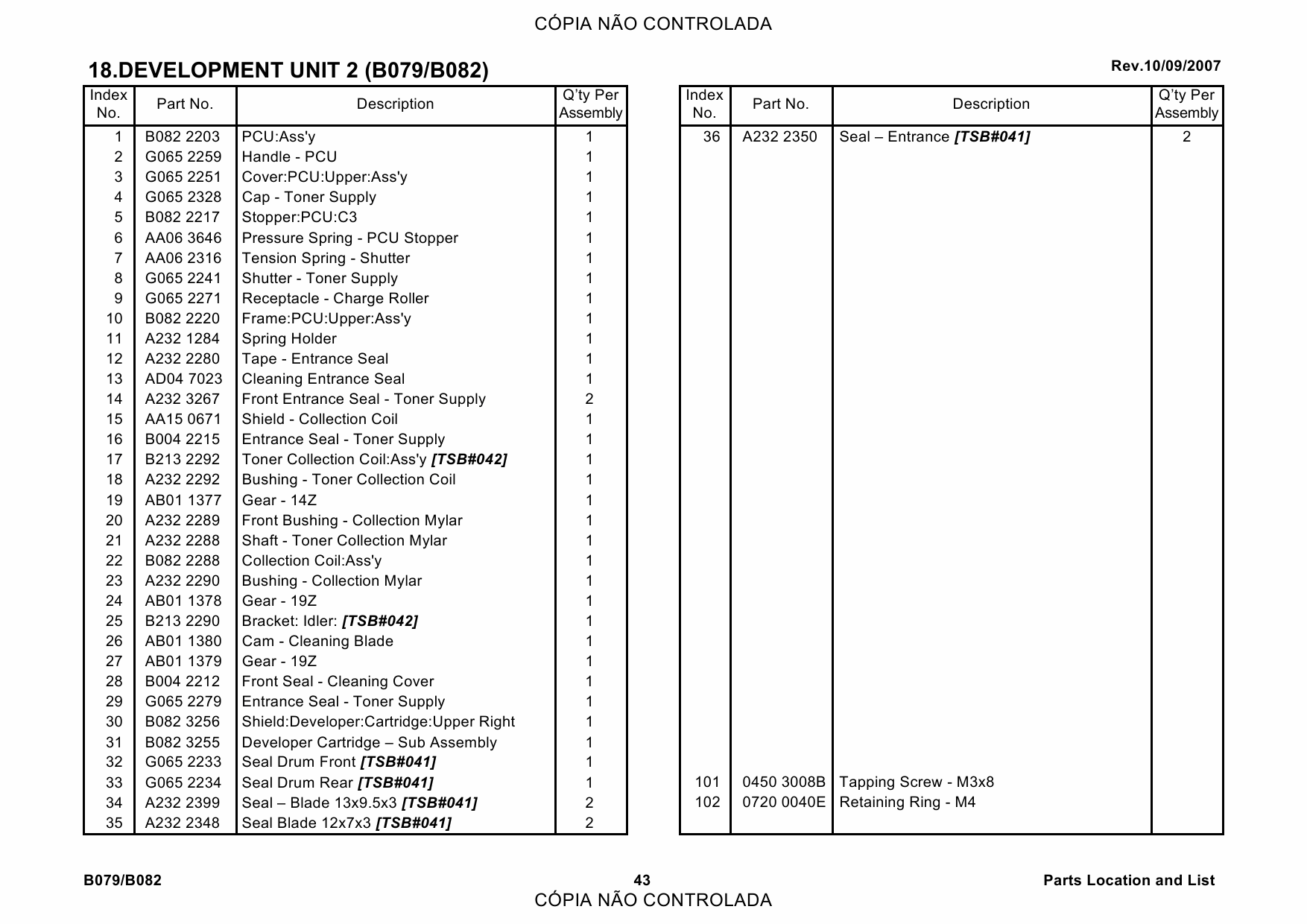 RICOH Aficio 2035 2045 B079 B082 Parts Catalog-6